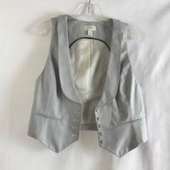 NWOT Ann Taylor Loft Striped V-neck Button Front Vest with Collar Size M - Picture 13 of 13